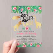 Invitations En Acrylique Quatre filles dinosaures sauvages de tous les jour (In situ (ordinateur de poche))