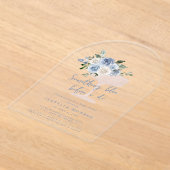 Invitations En Acrylique Quelque chose de bleu avant de faire Fête des mari (Poser)