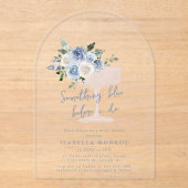 Invitations En Acrylique Quelque chose de bleu avant de faire Fête des mari (Recto)