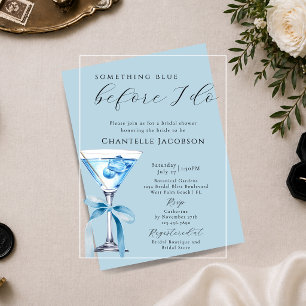 Invitations En Acrylique Quelque chose de bleu avant de faire la fête de do