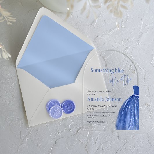 Invitations En Acrylique Quelque chose de bleu avant de porter Fête des mar