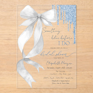 Invitations En Acrylique Quelque chose de bleu avant que je fasse des goutt