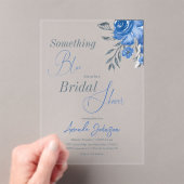 Invitations En Acrylique Quelque chose Fête des mariées florale d'aquarelle (In situ (ordinateur de poche))