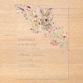 Invitations En Acrylique Quelque chose sur le chemin baby shower Fleur sauv (Recto)