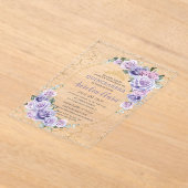 Invitations En Acrylique Quinceanera 16 15 Purple Lilac Floral Or Moderne F (Poser)