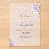 Invitations En Acrylique quinceañera acrylique espagnole (Recto)