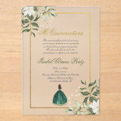 Invitations En Acrylique Quinceanera espagnole verdoyante (Recto)