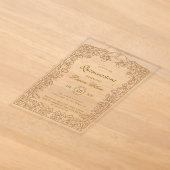 Invitations En Acrylique Quinceanera exclusif Or Céleste (Poser)