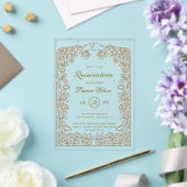 Invitations En Acrylique Quinceanera exclusif Or Céleste (Insitu (Mariage))
