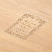 Invitations En Acrylique Quinceanera exclusive or céleste (Poser)