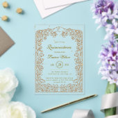 Invitations En Acrylique Quinceanera exclusive or céleste (Insitu (Mariage))