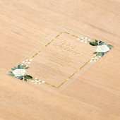 Invitations En Acrylique Quinceañera Florale Blanc Et Or (Poser)