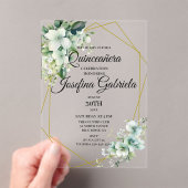 Invitations En Acrylique Quinceanera green floral (In situ (ordinateur de poche))