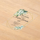 Invitations En Acrylique Quinceanera green floral (Poser)