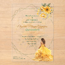 Quinceañera jaune Floral