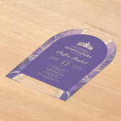Invitations En Acrylique Quinceañera Lavender Purple Or Agate Élégant (Poser)