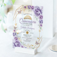 Quinceanera Lilac Floral pourpre