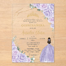 Quinceañera lilas violettas florales 15 Años Padri