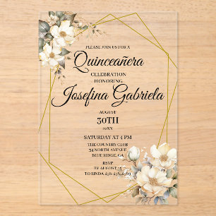Invitations En Acrylique Quinceanera Magnolia