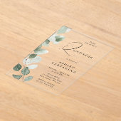 Invitations En Acrylique Quinceanera moderne Feuilles verts luxuriants (Poser)