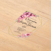 Invitations En Acrylique Quinceanera pink floral (Poser)
