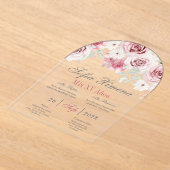 Invitations En Acrylique Quinceañera rose Floral (Poser)