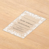 Invitations En Acrylique Quinceanera white snowflakes winter party frosted (Poser)
