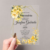 Invitations En Acrylique Quinceanera yellow gold (In situ (ordinateur de poche))