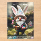 Invitations En Acrylique Rabbit Gnome Egg Basket Easter Brunch (Recto)