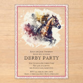 Invitations En Acrylique Racehorse Derby (Recto)
