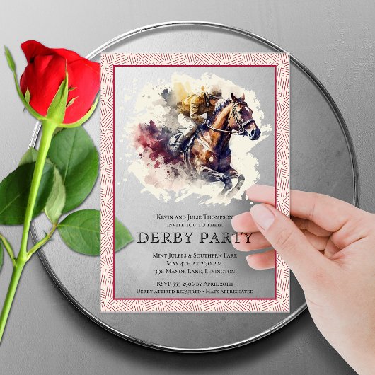 Invitations En Acrylique Racehorse Derby