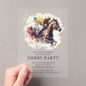 Invitations En Acrylique Racehorse Derby (In situ (ordinateur de poche))