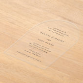 Invitations En Acrylique Rachel Mariage formel élégant (Poser)