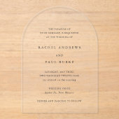 Invitations En Acrylique Rachel Mariage formel élégant (Recto)