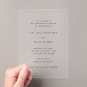 Invitations En Acrylique Rachel Mariage formel élégant (In situ (ordinateur de poche))