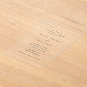 Invitations En Acrylique Rachel Mariage formel élégant (Poser)