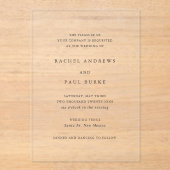 Invitations En Acrylique Rachel Mariage formel élégant (Recto)