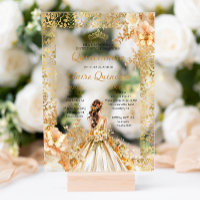 Radiant Bloom Floral Princess Quinceanera Or