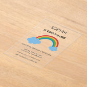 Invitations En Acrylique Rainbow Kids First Birthday Party (Poser)