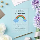 Invitations En Acrylique Rainbow Kids First Birthday Party (Insitu (Mariage))