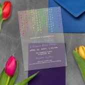 Invitations En Acrylique Rainbow Star Garlands Mariage informel LGBTQ