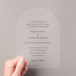 Invitations En Acrylique Raquel Classic Mariage élégant<br><div class="desc">Elégante invitation à l'acrylique de mariage avec un design simple et classique avec serif traditionnel et des polices de script élégantes.</div>