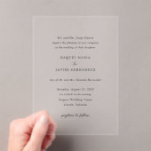 Invitations En Acrylique Raquel Classic Mariage élégant (In situ (ordinateur de poche))