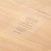 Invitations En Acrylique Raquel Classic Mariage élégant (Poser)
