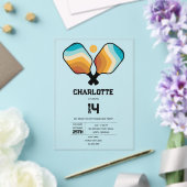 Invitations En Acrylique Raquettes de Pickleball Rétro & Fête d'Anniversair (Insitu (Mariage))