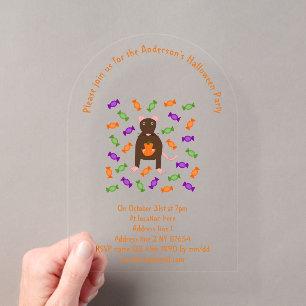 Invitations En Acrylique Raton et citrouille de Halloween mignons sur mesur