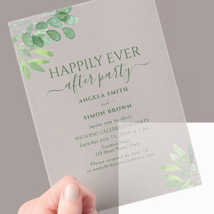 Invitations En Acrylique Réception de mariage au thème eucalyptus