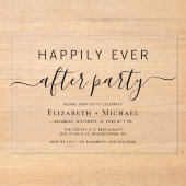 Invitations En Acrylique Réception De Mariage Chic Après La Fête (Recto)