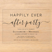 Invitations En Acrylique Réception de mariage chic après-party (Recto)