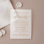 Invitations En Acrylique Réception de mariage Chic Gold Script Frosted<br><div class="desc">Chic elopement ou mariage privé faire-part et réception de mariage gelé invitation acrylique. "Happily Ever After Party" est écrit dans un mélange de typographie or simple et d'un élégant script or avec des swashes. Personnalisez votre faire-part mariage et votre invitation à la réception et ajoutez vos noms dans un script...</div>